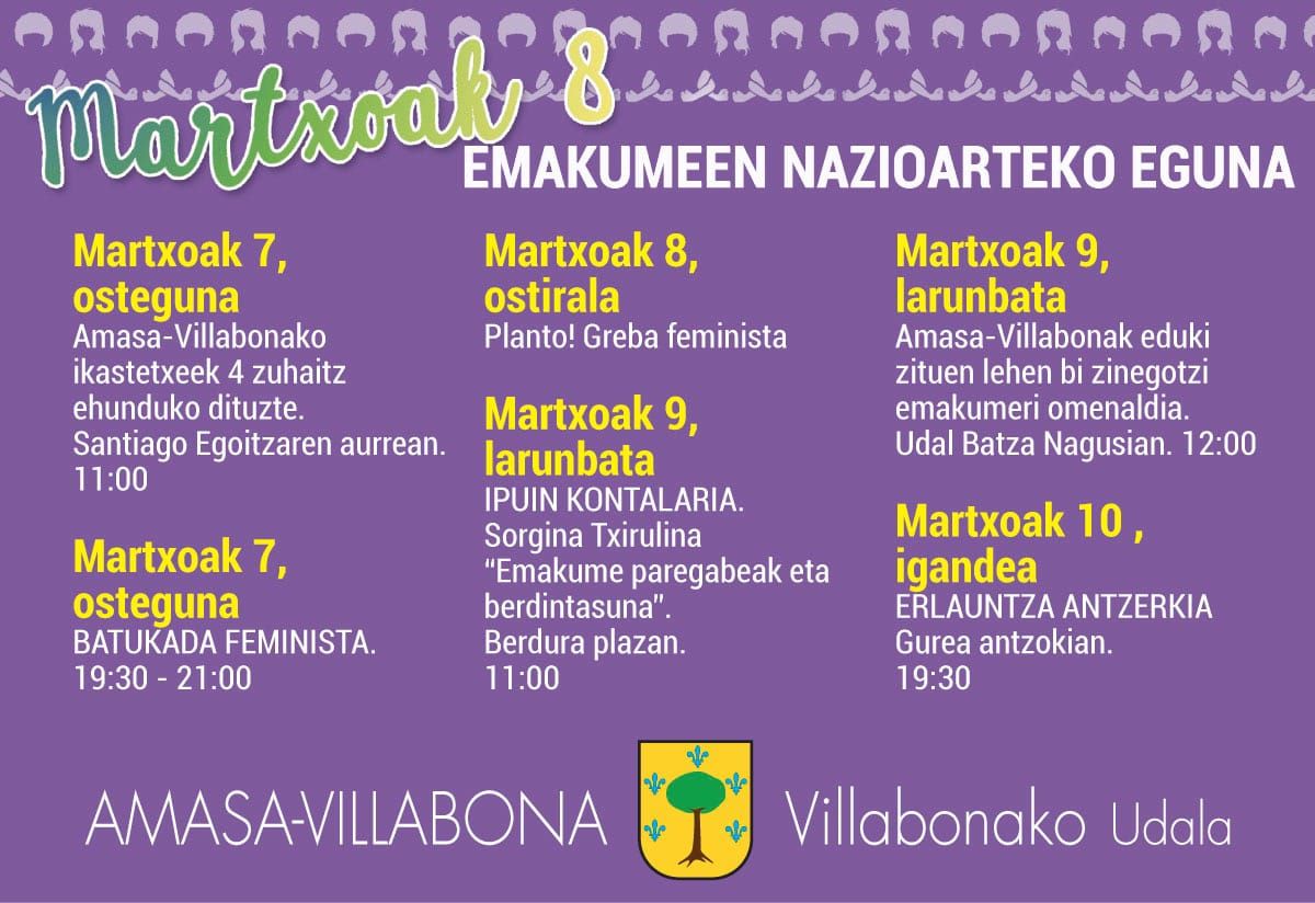 Martxoak8 ekitaldiak 2019