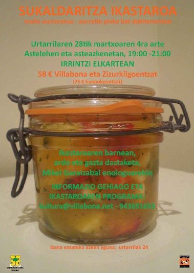 sukaldaritza ikastaroa kartela